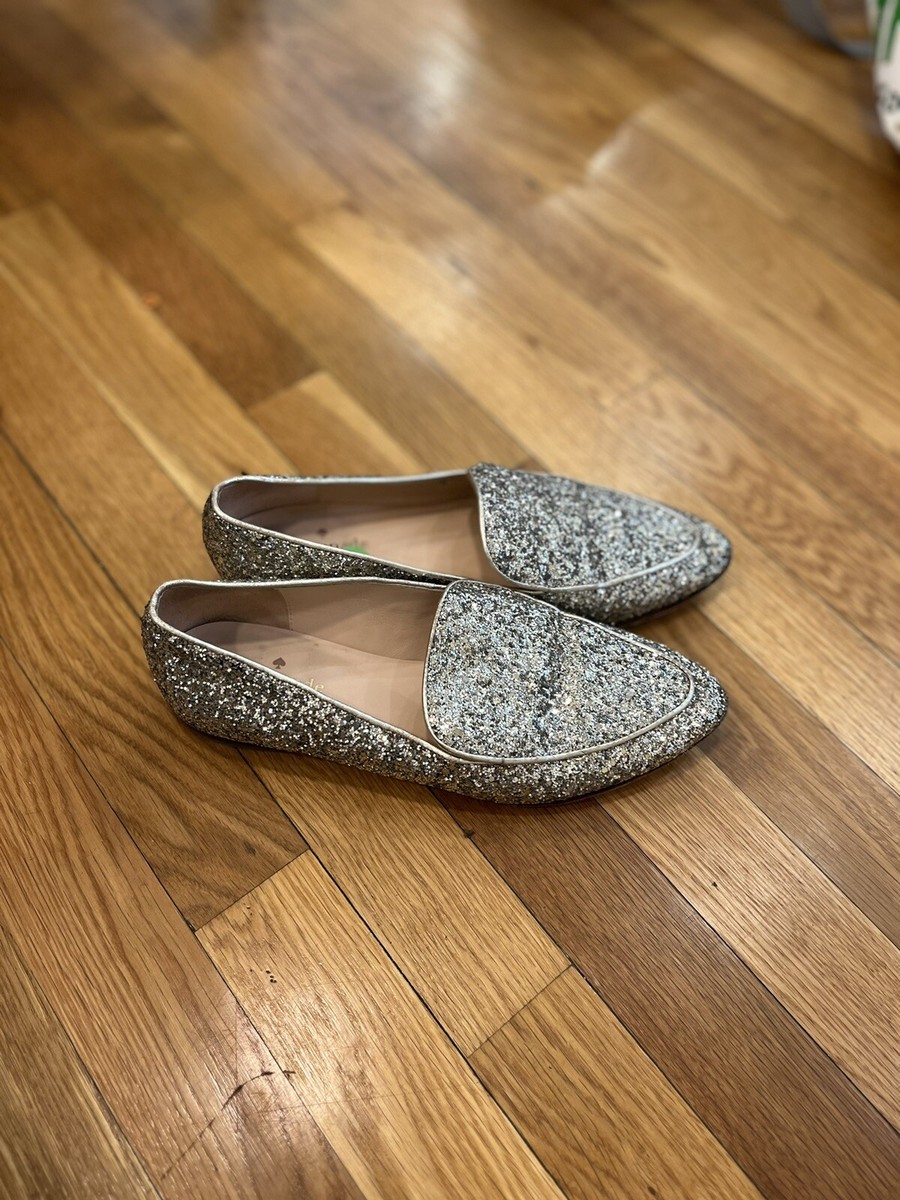 Kate Spade Calliope Gold Multi Glitter Loafers Womens 7M Shoes Flats