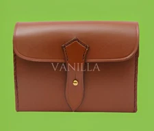 Fox Hunting Real Leather Sandwich Tin Case Shooting Saddle Attach Leather Case
