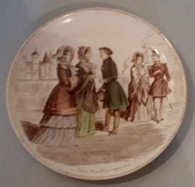 Themed Plate Fashion For A Hundred Years Creil 19th Century