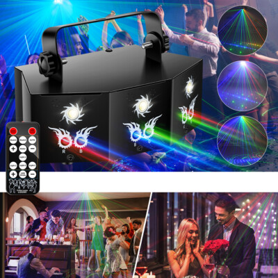 RGB 9-eye Laser Projektor Strobe Bühnenlicht DMX Bühnenbeleuchtung Weihnachten