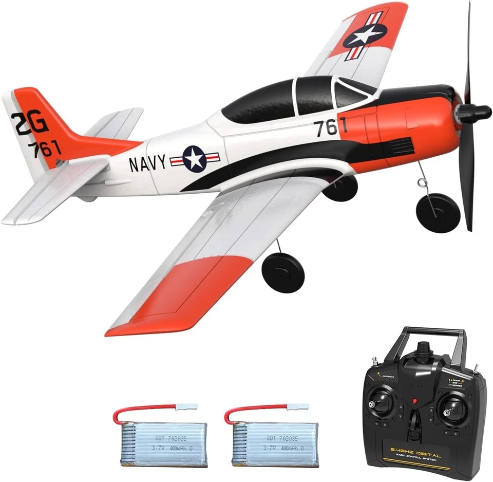 Lightweight RC Plane for Beginners - T28 Trojan with Long Battery & Easy Control - Image 3 of 4