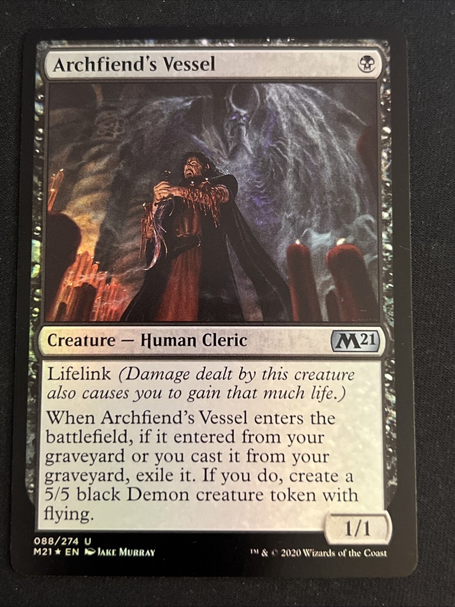 1x Foil Archfiend's Vessel (088) Core Set 2021 LP MTG Magic the