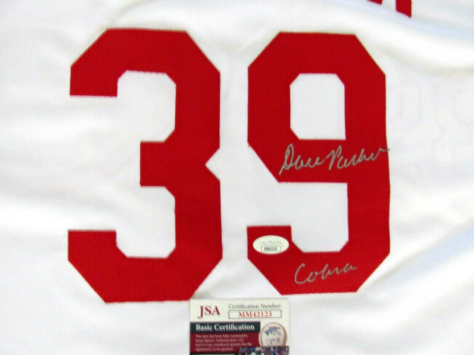 DAVE PARKER COBRA CINCINNATI REDS HOF SIGNED AUTO VINTAGE HOME JERSEY JSA BEAUTY - Image 2 of 3