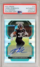 James Robinson 2021 Panini Silver Prizm CARD # 14 Jaguars PSA 10 Auto