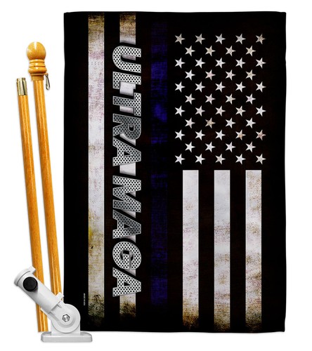 Línea Azul Maga Jardín Bandera Americana Política Decorativa Regalo Patio Casa Banner - Imagen 6 de 19