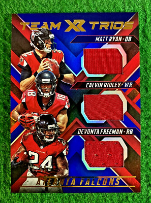 2018 Panini XR #TT-ATL SP # ed 28/49 RC Trios Swatch SP Calvin Ridley Jags NFL