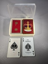 U.S. Playing Card Co. Double Deck Kings Crown w/ Plastic Case, Incomplete