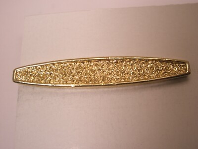 2-1/8'' Cratered Texture Tapered Design Gold Tone Vintage SWANK Tie Bar Clip