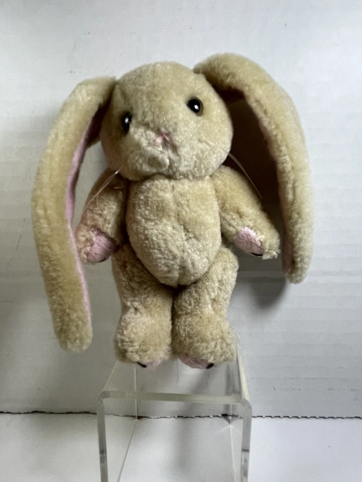 Floppy Long-Ear Bunny plush Jointed Pink ears Articulated Vintage Adorable - Image 2 of 4