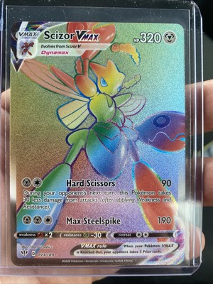 Pokemon Card Scizor Vmax Hyper Rainbow Rare - Darkness Ablaze 193/189