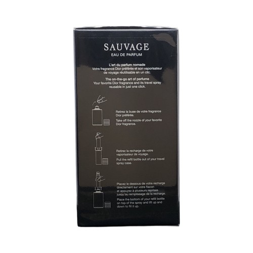 DIOR SAUVAGE 2 PCS SET 3.4 Fl Oz EAU DE PARFUM +10ML-SPRAY TRAVEL REFILLABLE NEW - Picture 3 of 9