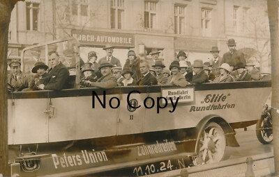 Foto Rundfahrten durch Berlin mit Oldtimer Bus um 1920  X107