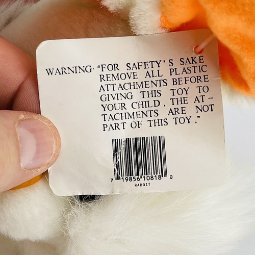 FELPA DE ANIMAL DE PELUCHE DE PELUCHE GOFFA CONEJO CON PATAS DE ZANAHORIA Y OREJAS CON ETIQUETA DE NUEVO - Imagen 8 de 12