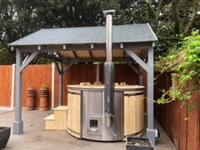 Wood Fired Hot Tub / garden SPA ELITE type Thermowood + HYDRO+AIR+LED+SPA cover