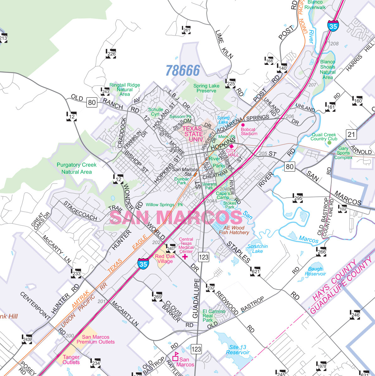 Greater Austin TX Detailed Region Wall Map w/Zip Codes | eBay