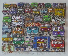 James Rizzi Oncoming Traffic 1986 Hand signed 3-D Serigraph Pop Art framed