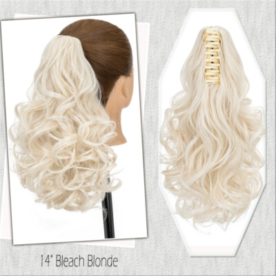 Claw Clip in Ponytail Extensions Wavy Long Hair Piece Pony Tail Real As Human US