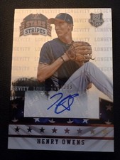 2015 Panini Stars & Stripes Longevity Henry Owens AUTOGRAPH Red Sox 103/299