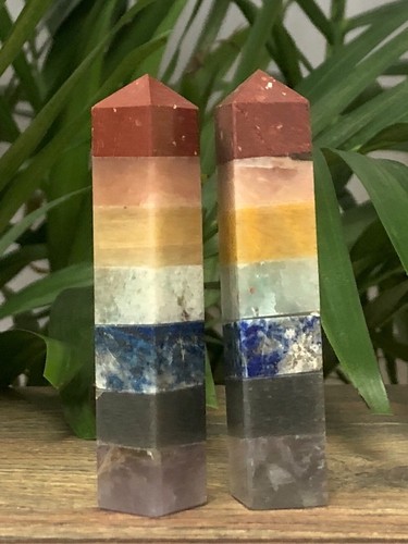 3” Chakra Wand Faceted Gemstone Specimen Standing Reiki Chakra Crystal Therapy. - Picture 7 of 12