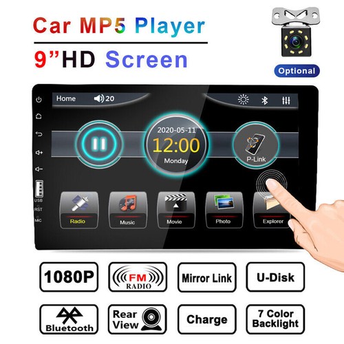 9" 1 DIN Car MP5 Player Bluetooth Touch Screen Stereo Radio USB AUX Audio Video - Picture 6 of 12