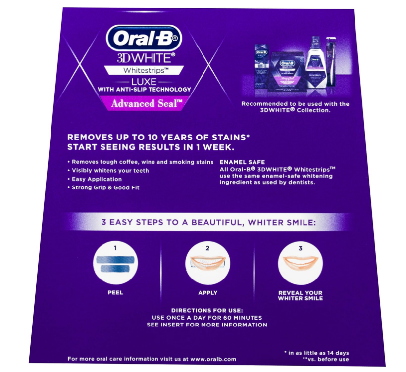 OralB 3D White Luxe Whitestrips 14Pack Professional Teeth Whitening