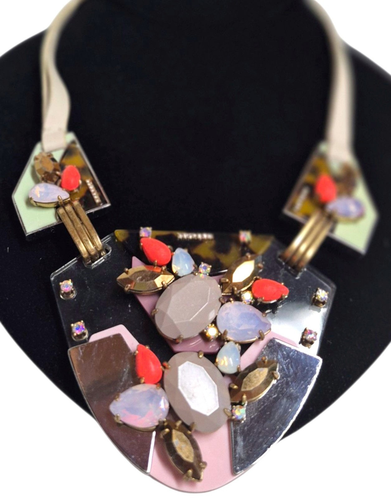 J.Crew Techtonic Statement Necklace Tortoise Grey… - image 16