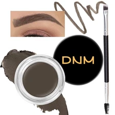 Medium Brown Eyebrow Powder Pomade Gel Shaper Makeup Kit with Dual-ended Brus...