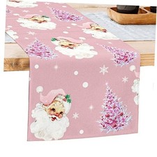 Christmas Table Runner 13 x 13" x 72" Cute Santa Claus Christmas Table Runner