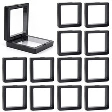 , 20 Pack Black 3D Floating Frame Display Case Challenge Coin 2.8x2.8x0.8 Hol...