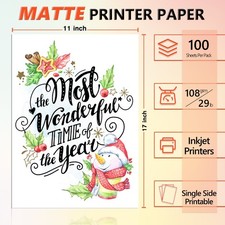 300 PK Koala Matte Printer Paper 11X17 Thin Photo Paper for Inkjet Laser 29lb