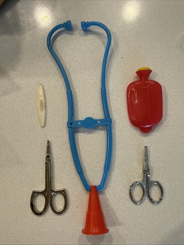Vintage Toy Medical Bag - 5 Pieces