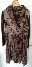 Sacred Spirit Joe Browns Size 12 Dress Two Tone Brown Lagenlook Boho New