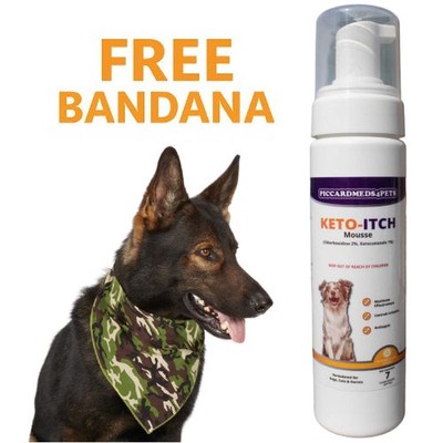 Piccardmeds4pets Keto-Itch Plus Antiseptic Mousse for Cats & Dogs 7 oz. + FREE