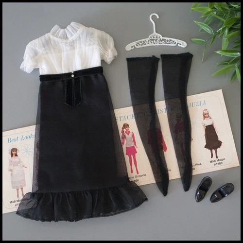🤍Barbie Midi Magic #1869 Set Outfit Complete Vintage 1969 *N MINT🖤