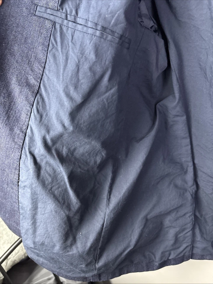 Blazer para hombre Claiborne ajustado talla 44 denim azul índigo Foto 4 de 4