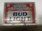 RARE 13x10" Vtg Bud Light Beer Framed Mirror Bar Sign Budweiser LICENCED PRODUCT