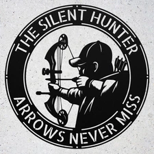 Personalized Bow Hunting Metal Art Sign Archery Wall Decor Bowhunter Cabin Gift