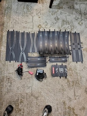Carrera Go 1/43 Cars Slot Car Track Lot  - Controller + Adapter + Tracks READ