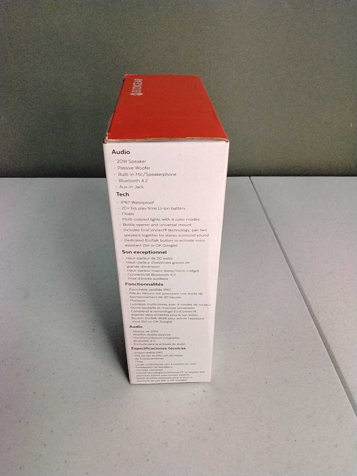 ECOXGEAR  Plus GDI-EXEGPL402 Rugged Waterproof Floating Portable Bluetooth BLUE