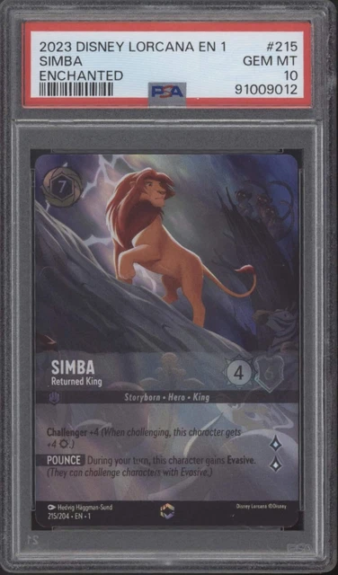 Simba Returned King Disney Lorcana The First Chapter Enchanted #215 PSA 10