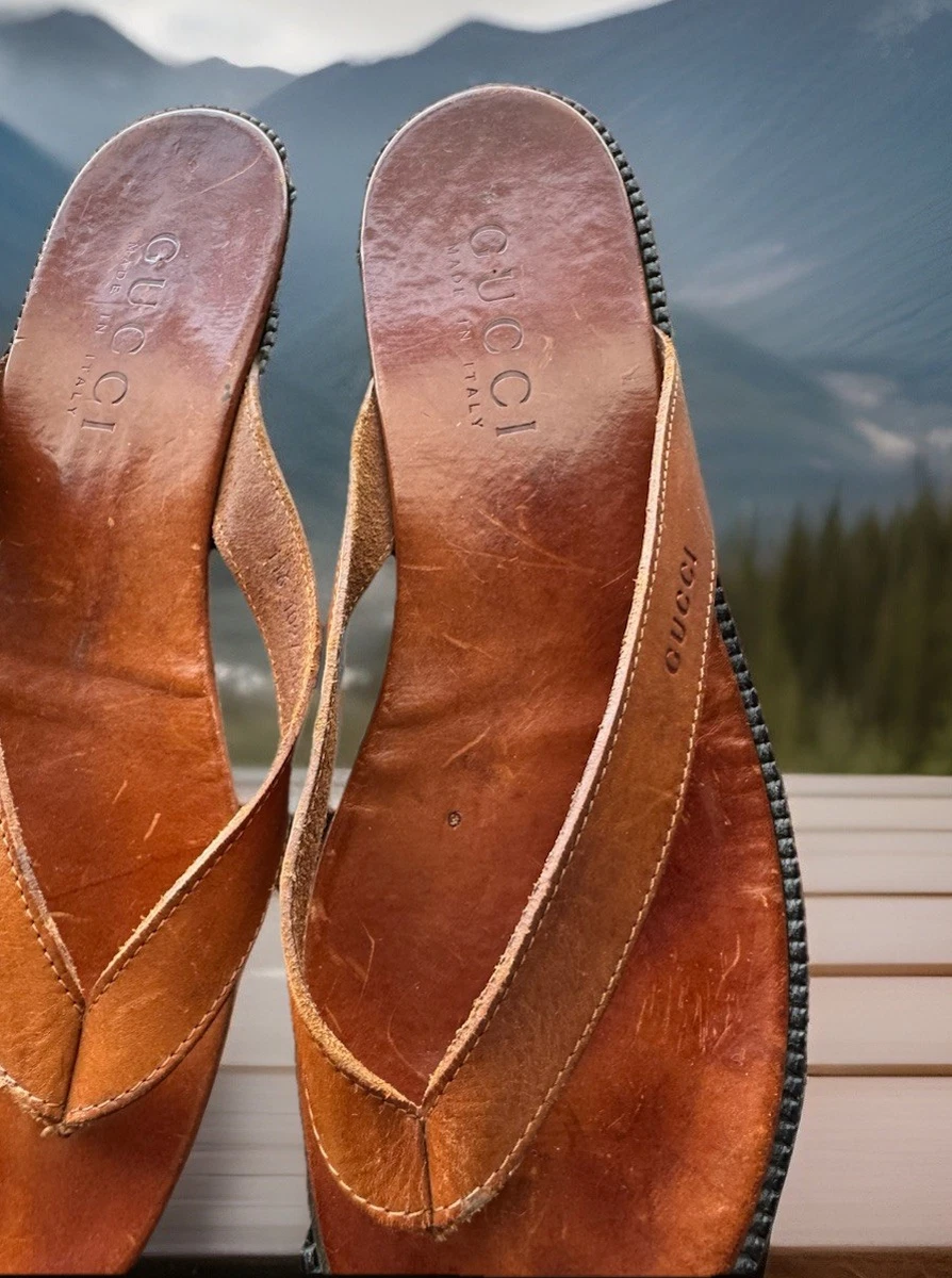 Gucci Brown Slide Sandals for Men for sale | eBay