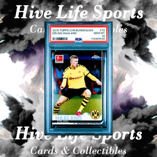 Erling Haaland 2019 Topps Chrome Bundesliga RC #72 Borussia Dortmund PSA 10