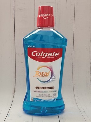 Colgate Total Alcohol Free Mouthwash, Peppermint, 33.8 fl oz, Exp: 05-2027 
