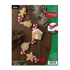 Bucilla Felt Garland Applique Kit 33" Long - Gingerbread Treats 89779E