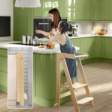 Foldable Toddler Tower 95% Preassembled Kitchen Stool Helper Folding Step Sto...