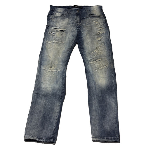 Jordan Craig Denim Blue Jeans Distressed Collin’s Ripped Legacy Stretch 34/32