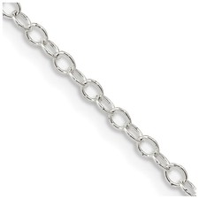 Sterling Silver 2.25mm Oval Cable Chain Necklace