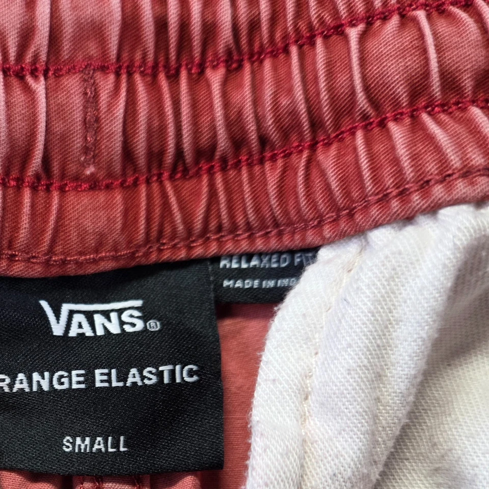 Pantalones Cortos de Verano Vans Para Hombre Talla Pequeña Rojo Algodón Elástico Cintura Calce Relajado Foto 4 de 4