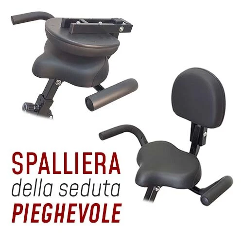 CYCLETTE PIEGHEVOLE RICHIUDIBILE SCHIENALE FASCE ELASTICHE SENSORE CARDIO BIKE - Immagine 4 di 4