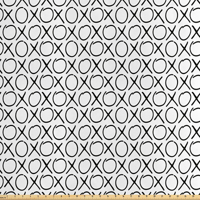 Xo Satin Stoff als Meterware Doodles Monochrome Stil